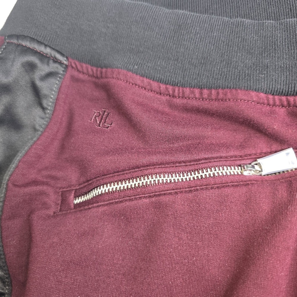 LAUREN‎ RALPH LAUREN Women's 3X Burgandy Joggers Faux Leather Trim -2392 - Picture 8 of 11